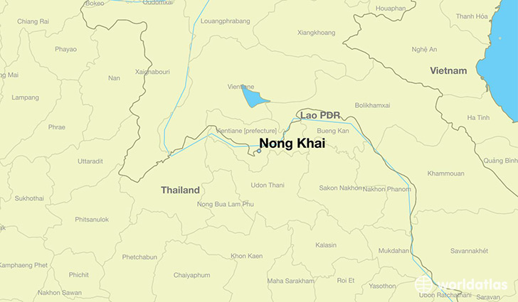 map showing the location of Nong Khai