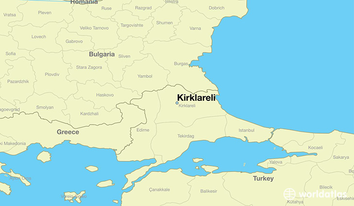map showing the location of Kirklareli