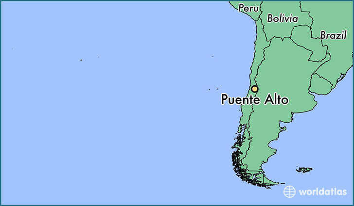 map showing the location of Puente Alto