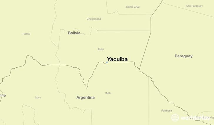 map showing the location of Yacuiba