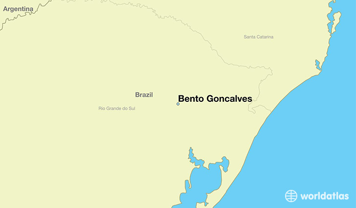 map showing the location of Bento Goncalves
