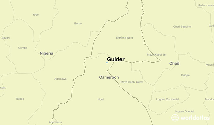 map showing the location of Guider