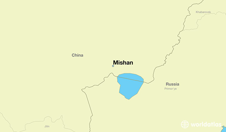 map showing the location of Mishan