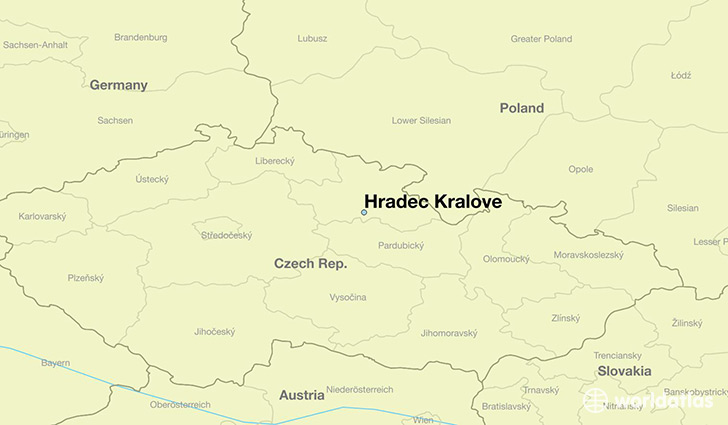 map showing the location of Hradec Kralove
