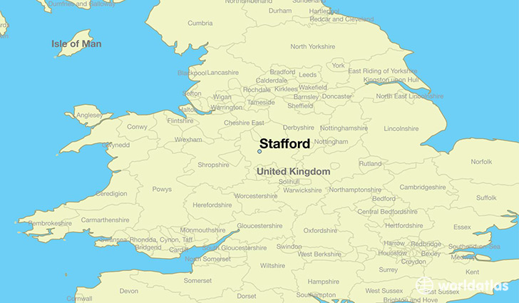 map showing the location of Stafford