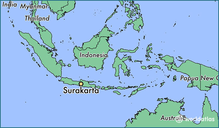 map showing the location of Surakarta