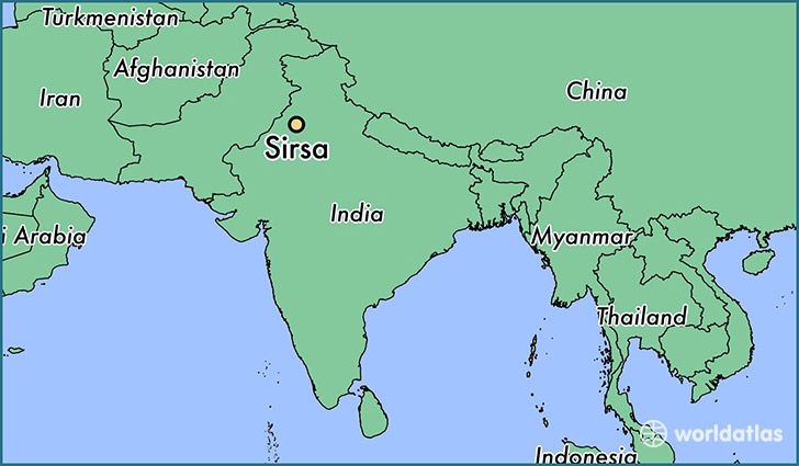 map showing the location of Sirsa