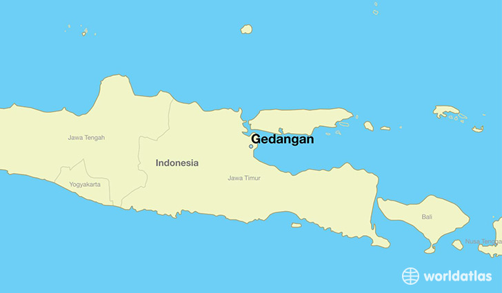map showing the location of Gedangan