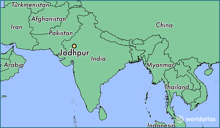 map showing the location of Jodhpur