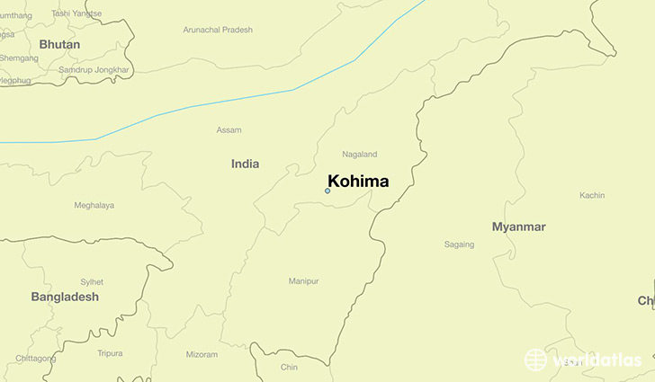 map showing the location of Kohima
