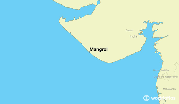 map showing the location of Mangrol