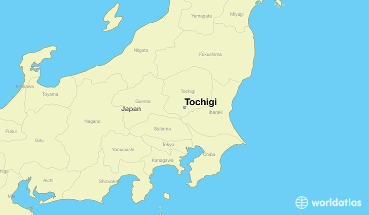 map showing the location of Tochigi