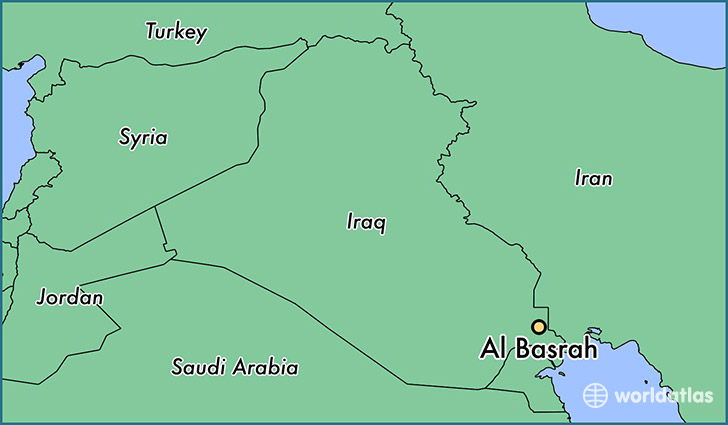map showing the location of Al Basrah