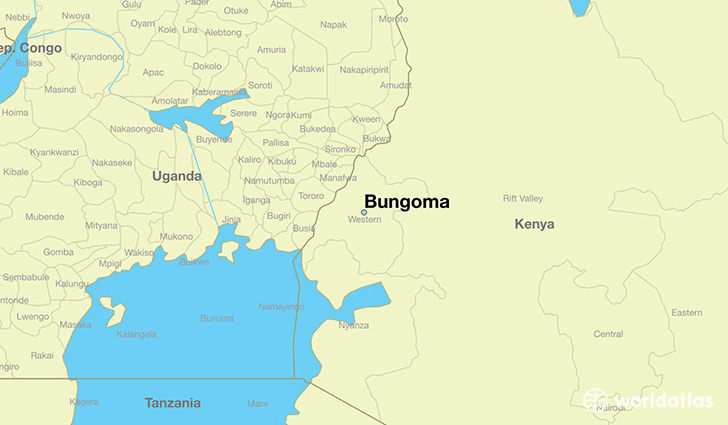 map showing the location of Bungoma