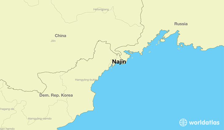 map showing the location of Najin