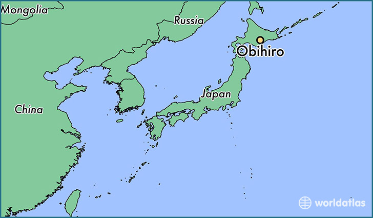 map showing the location of Obihiro