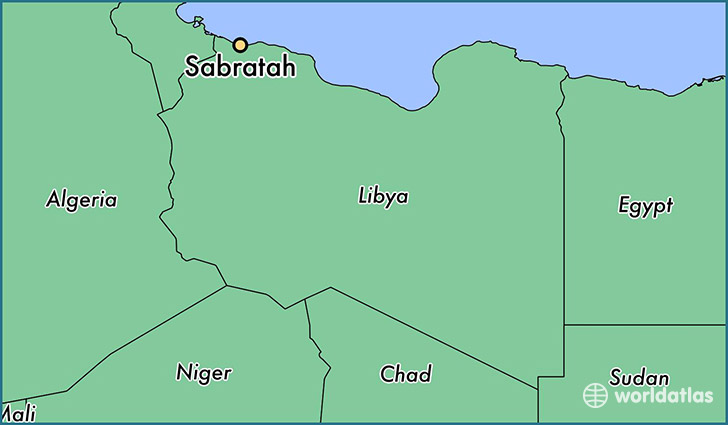 map showing the location of Sabratah