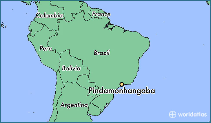 map showing the location of Pindamonhangaba