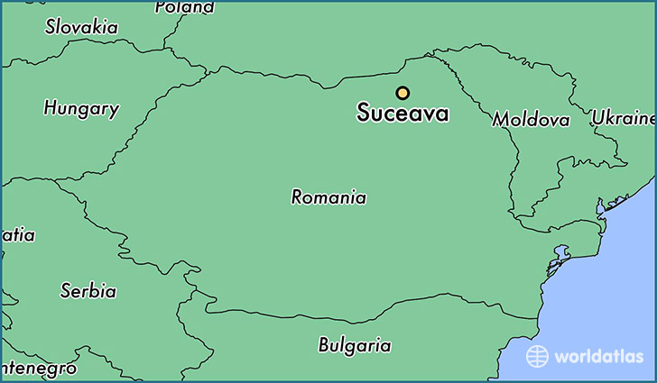 map showing the location of Suceava