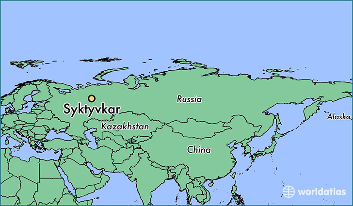 map showing the location of Syktyvkar