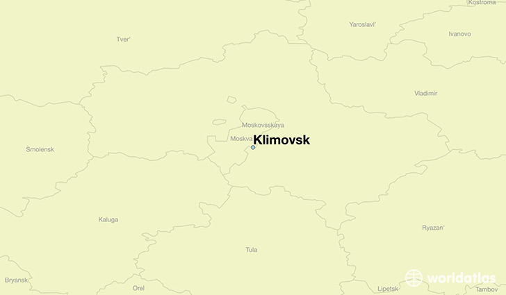 map showing the location of Klimovsk
