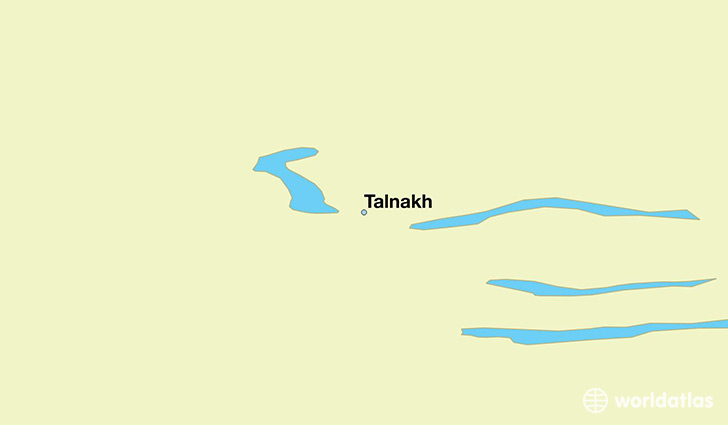 map showing the location of Talnakh