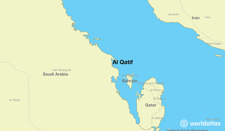 map showing the location of Al Qatif