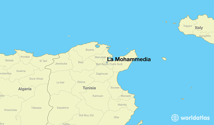 map showing the location of La Mohammedia