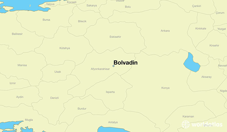 map showing the location of Bolvadin