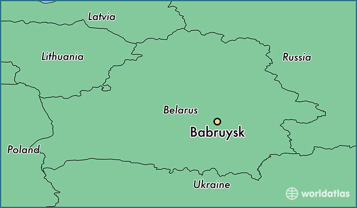 map showing the location of Babruysk