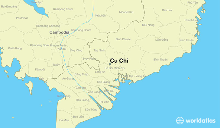map showing the location of Cu Chi