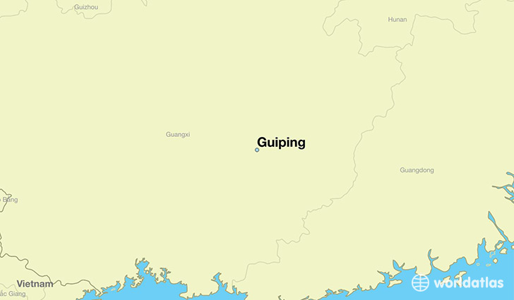 map showing the location of Guiping