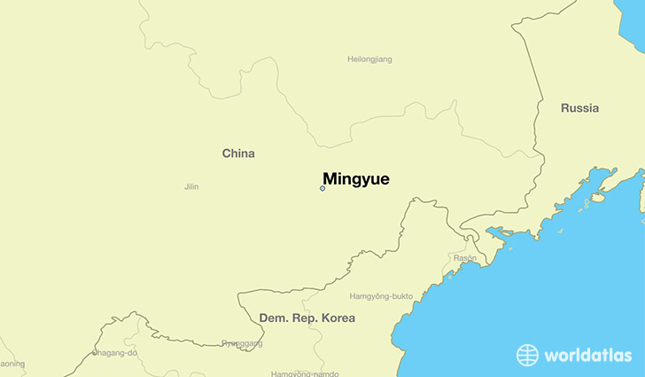 map showing the location of Mingyue