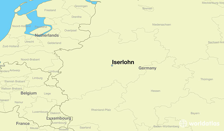 map showing the location of Iserlohn