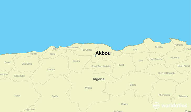 map showing the location of Akbou