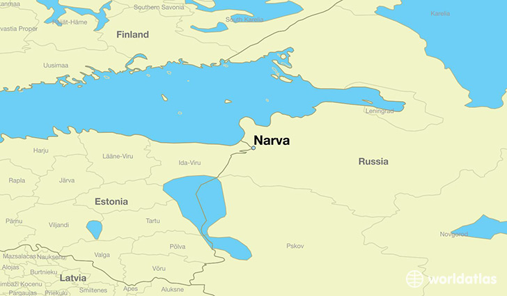 map showing the location of Narva