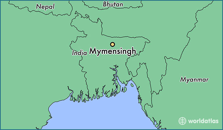 map showing the location of Mymensingh