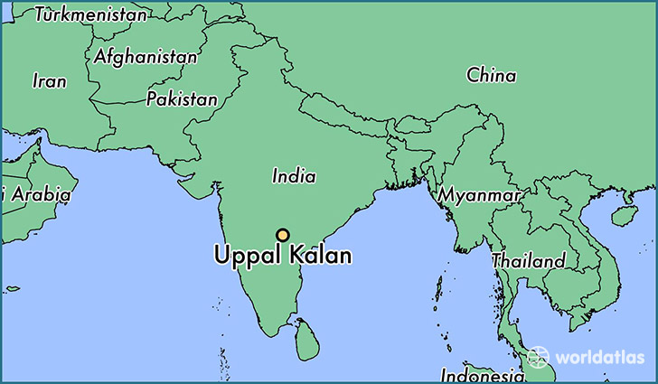 map showing the location of Uppal Kalan