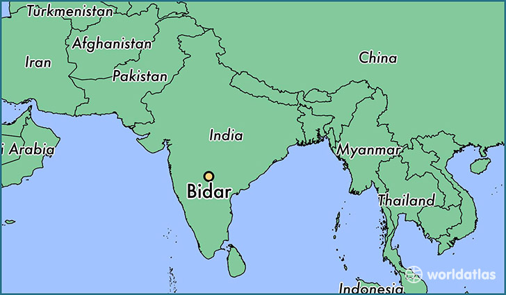 map showing the location of Bidar