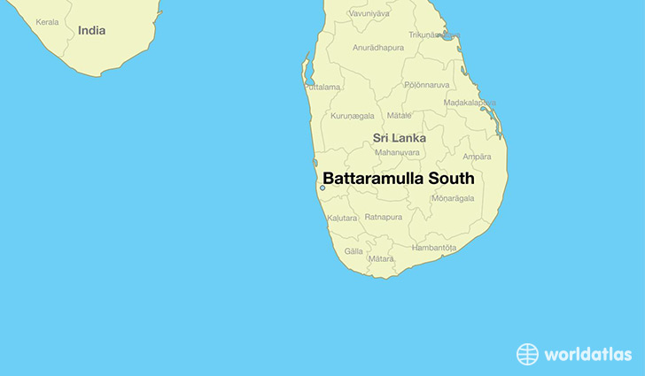 map showing the location of Battaramulla South