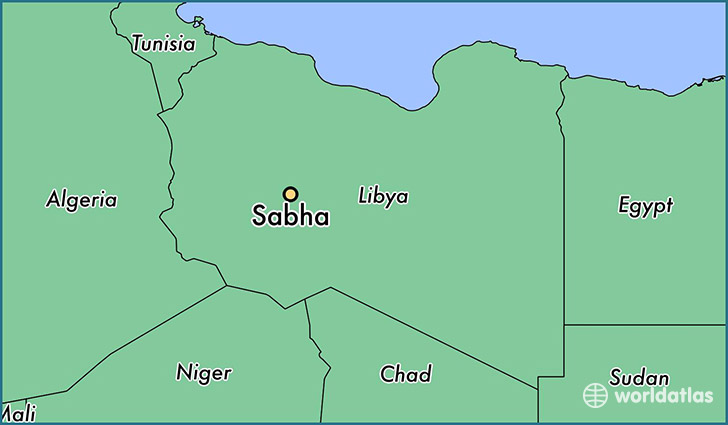 map showing the location of Sabha