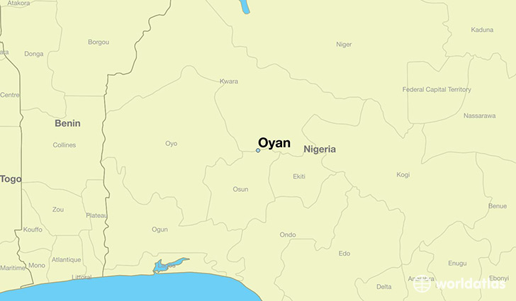 map showing the location of Oyan