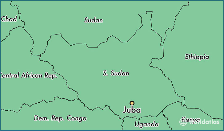 map showing the location of Juba