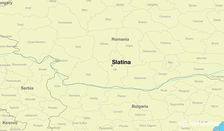 map showing the location of Slatina