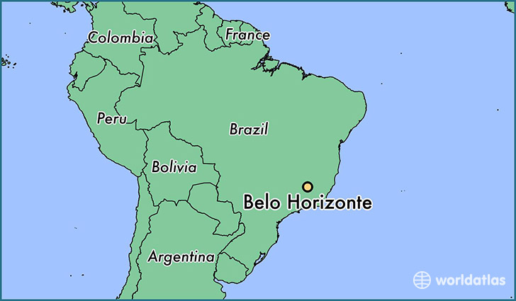 map showing the location of Belo Horizonte
