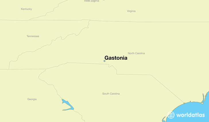 map showing the location of Gastonia