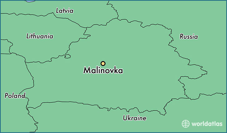 map showing the location of Malinovka