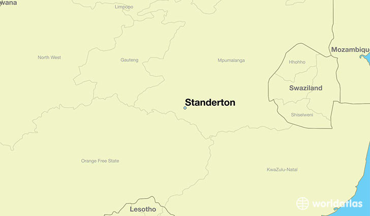 map showing the location of Standerton