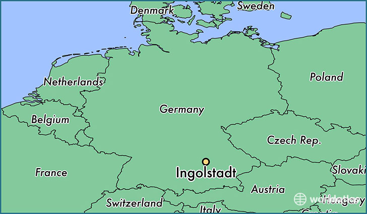 map showing the location of Ingolstadt