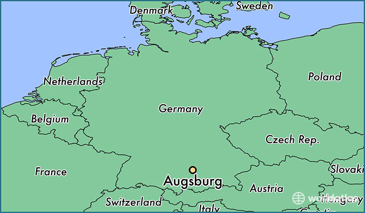 map showing the location of Augsburg